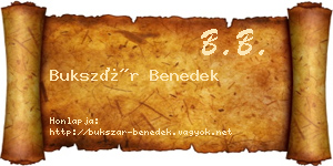 Bukszár Benedek névjegykártya