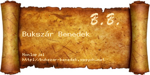 Bukszár Benedek névjegykártya