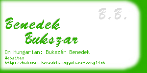 benedek bukszar business card