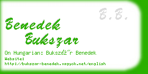 benedek bukszar business card